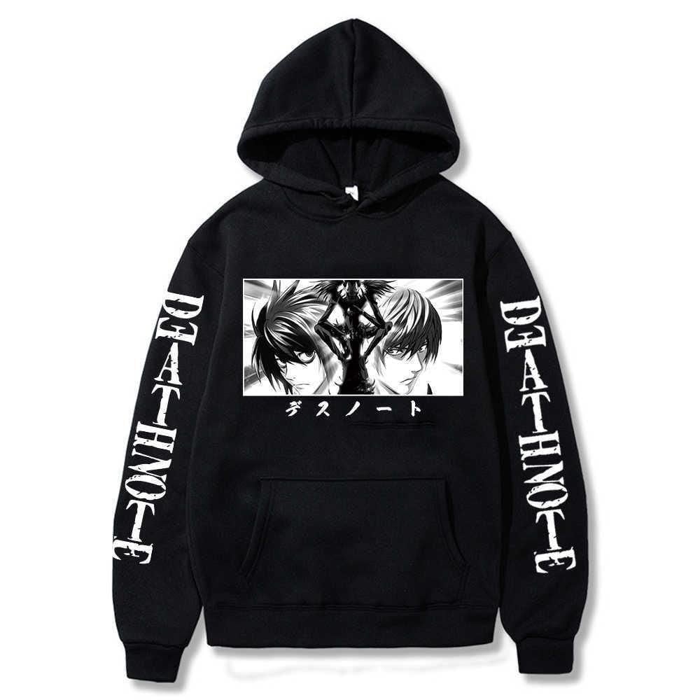 Yeni japon animesi Death Note Yagami Light Kira L Erkek Kadın  Kazak Moda Rahat Sweatshirt Harajuku