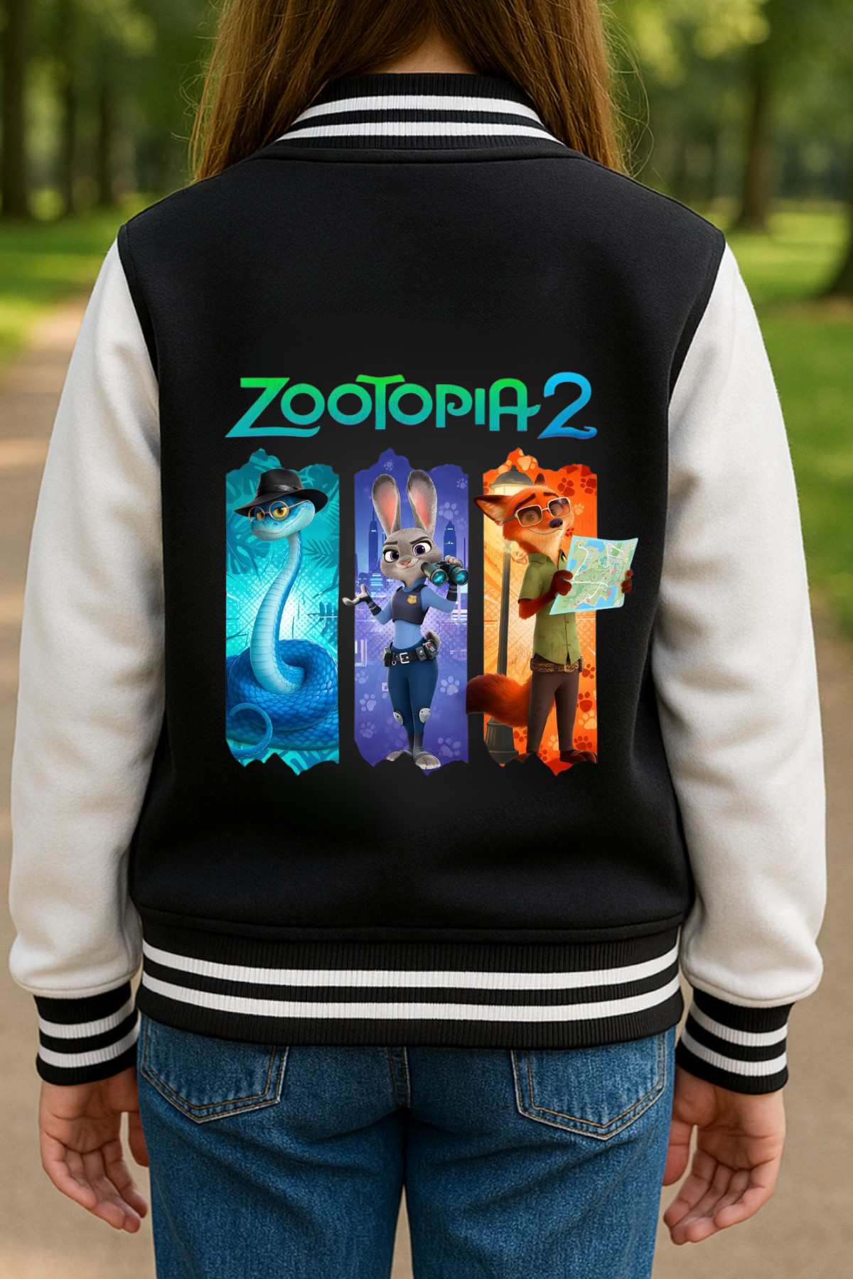 Zootopia 3lü Baskılı Siyah Kolej Ceket  