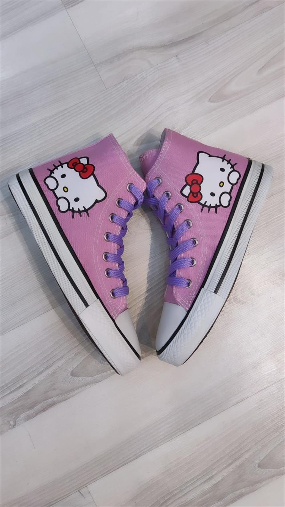 Hello Kitty Baskılı Pembe Kız Çocuk Spor Ayakkabı Sneakers
