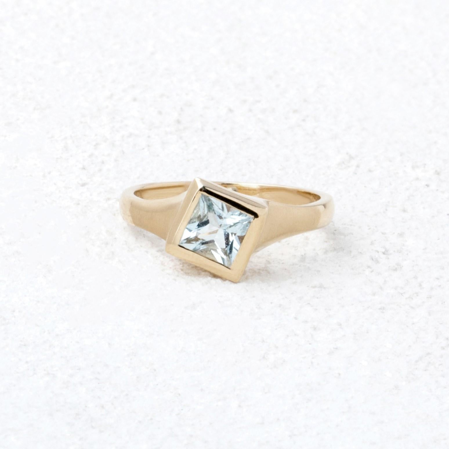 Aquamarine Tektaş Yüzük