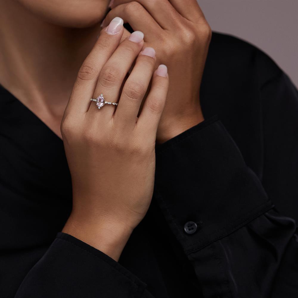 Pink Queen Morganite Pırlanta Tektaş Yüzük