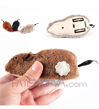 Kurmalı Kedi Eğitim Oyuncağı Tüylü Fare