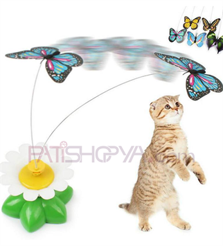 Pilli Dönen Kelebek Kedi Oyuncağı