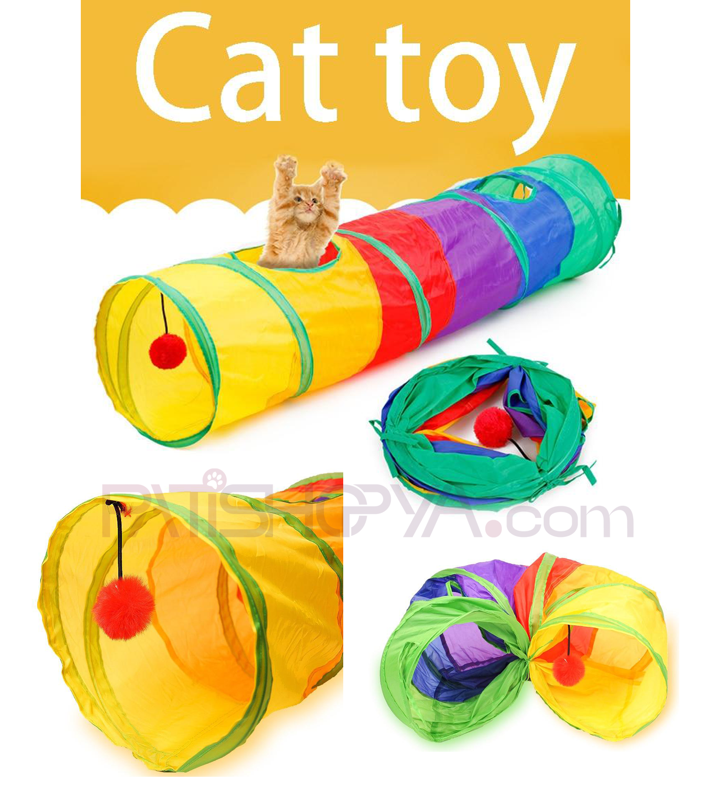 PATİSHOPYA120 cm Düz Model Kedi Oyun Tüneli