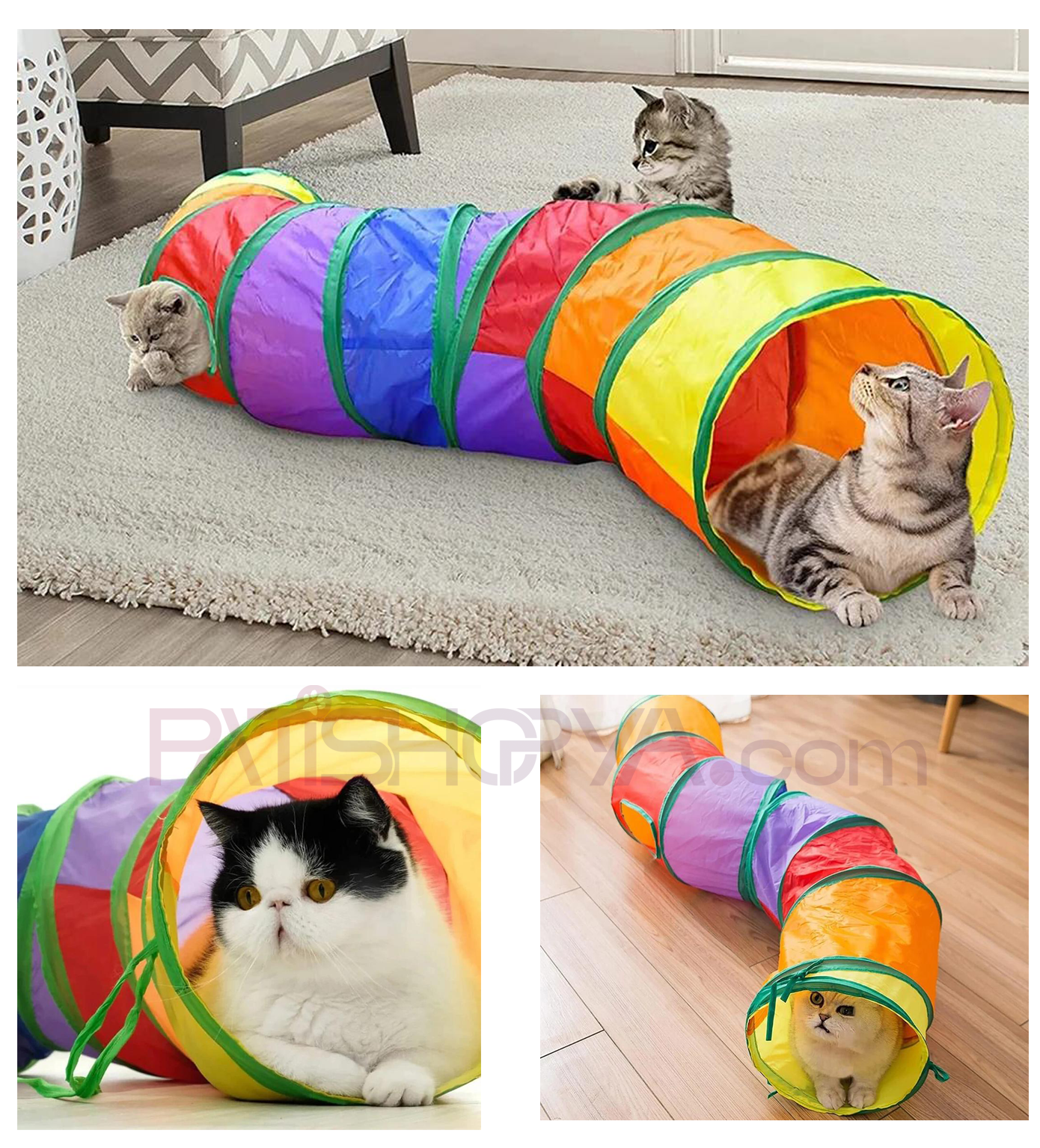 PATİSHOPYA130 cm Kıvrımlı Model Kedi Oyun Tüneli