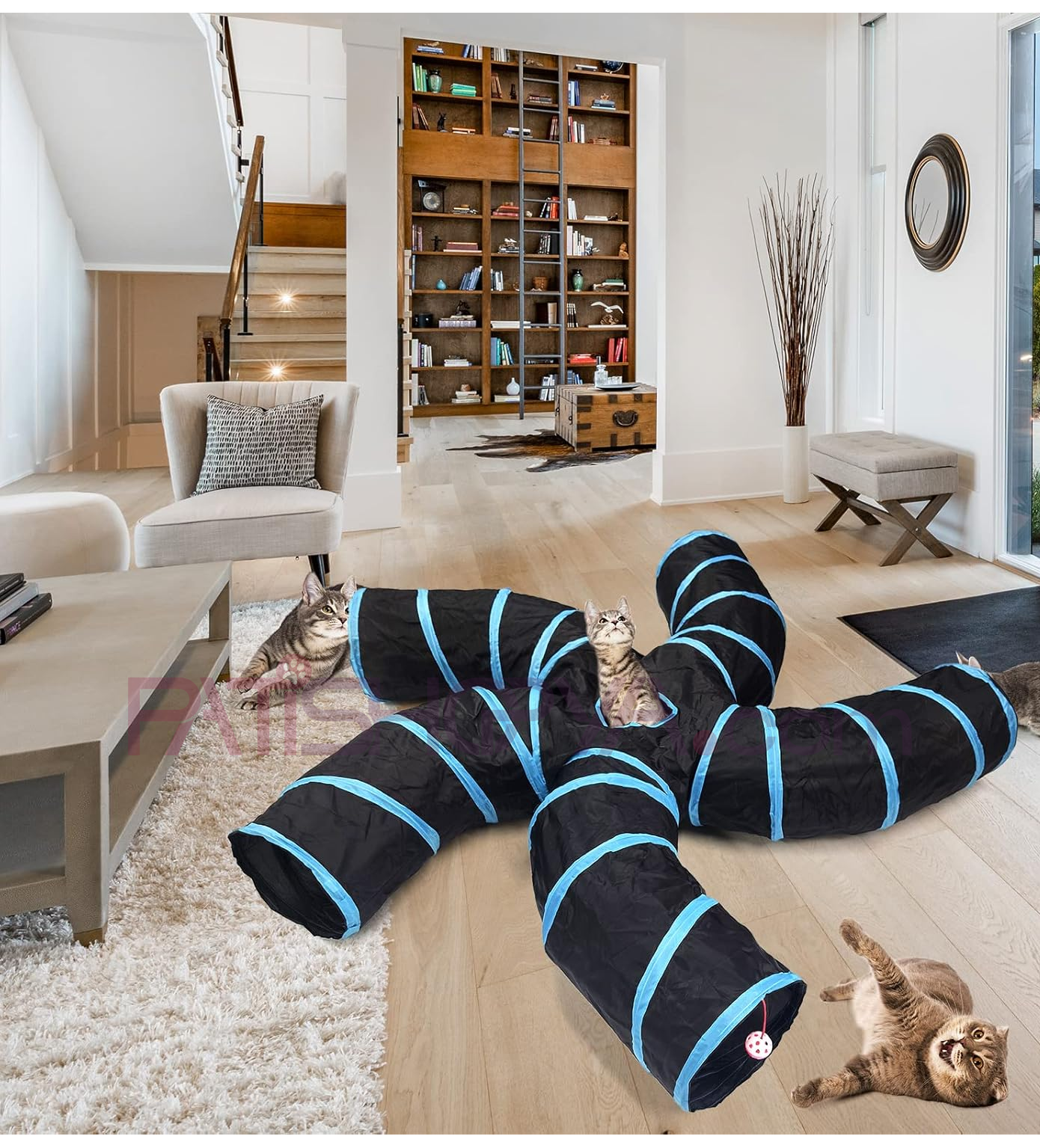 PATİSHOPYA5 YOLLU KIVRIMLI LUX KEDİ OYUN TÜNELİ