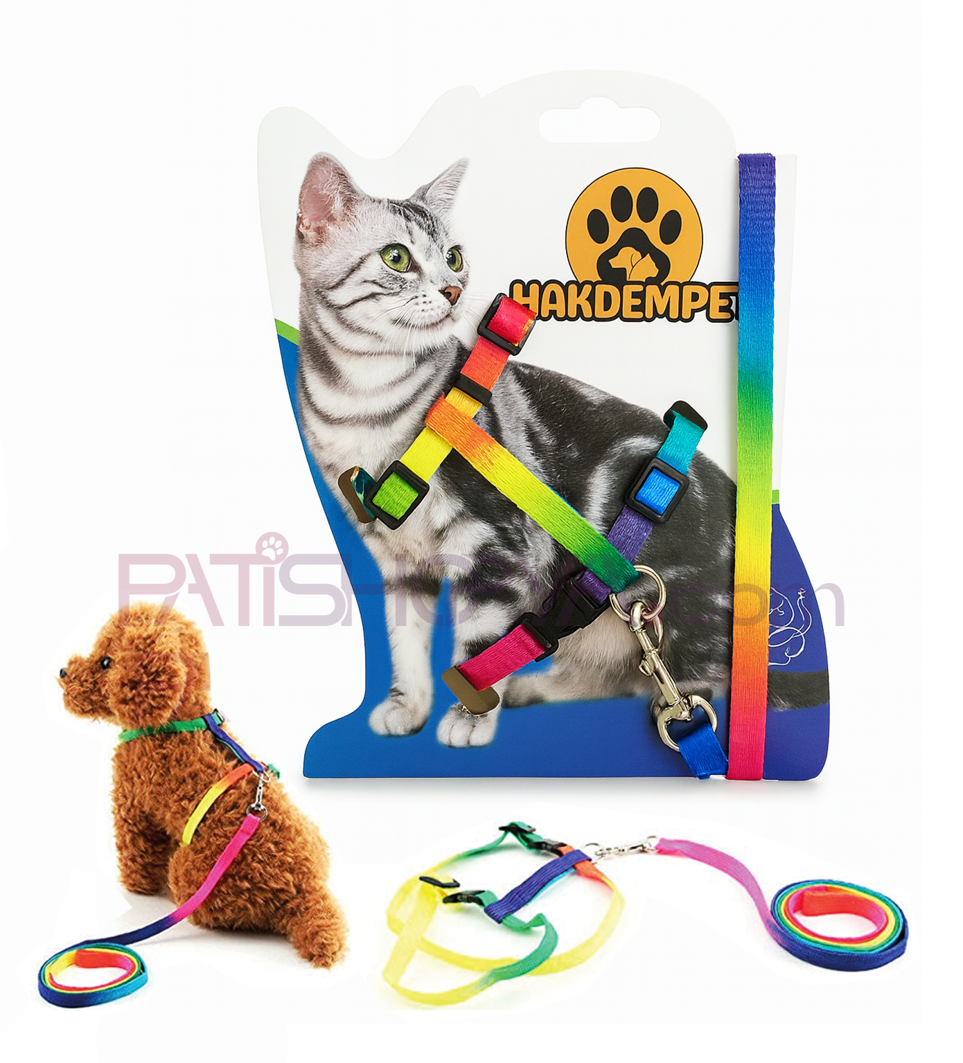 PATİSHOPYAKedi Bel Tasması Gökkuşağı
