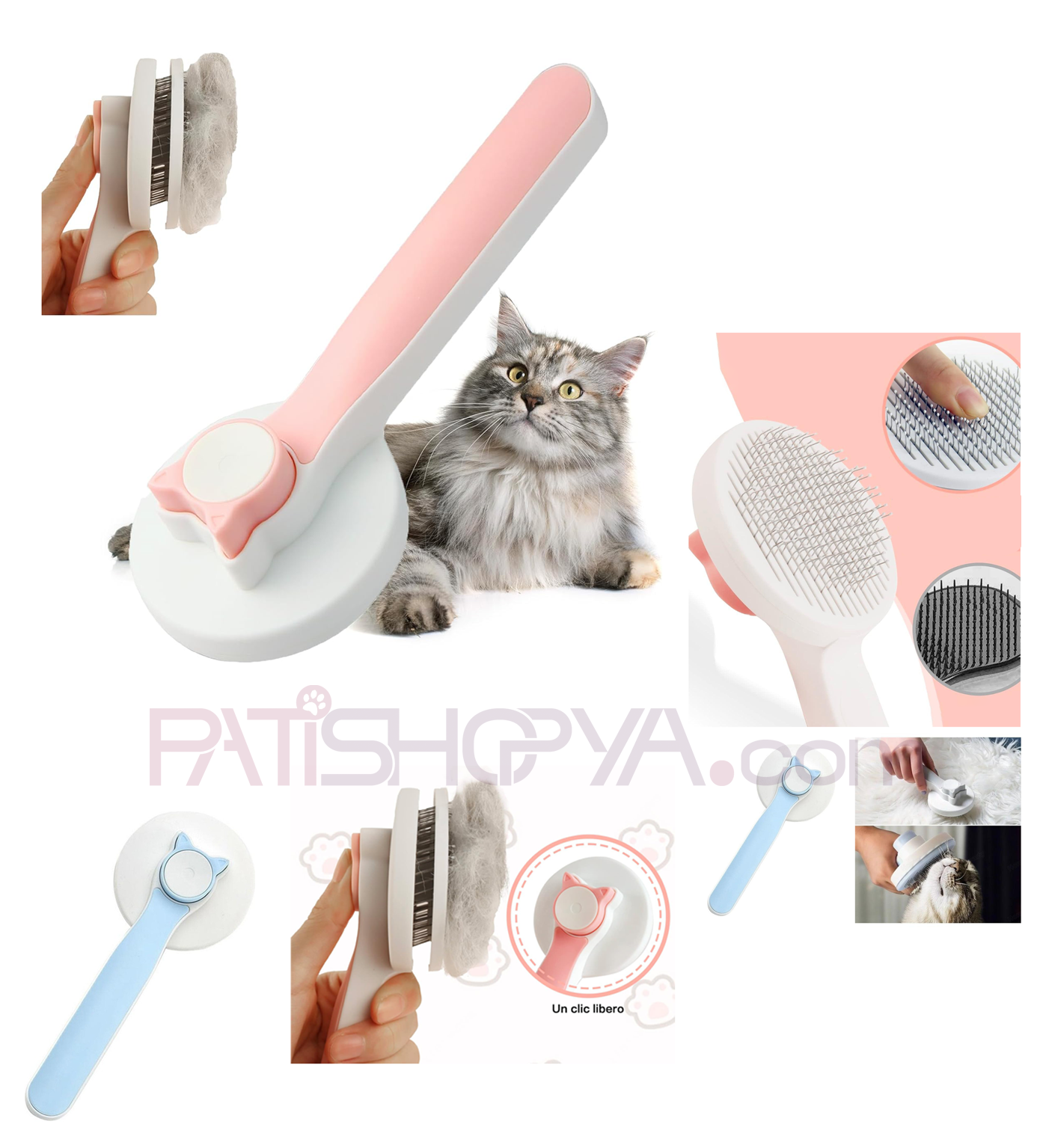 PATİSHOPYAKulaklı Lüx Basmalı Evcil Hayvan Tarağı