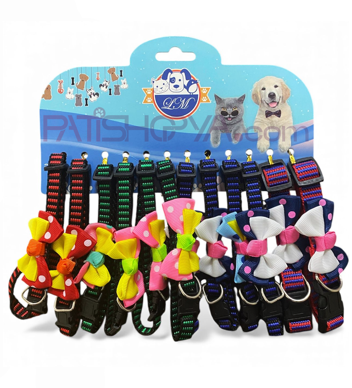 PATİSHOPYAPET VOGUE Papyon Desenli Kedi Boyunluk Seti 12Lİ