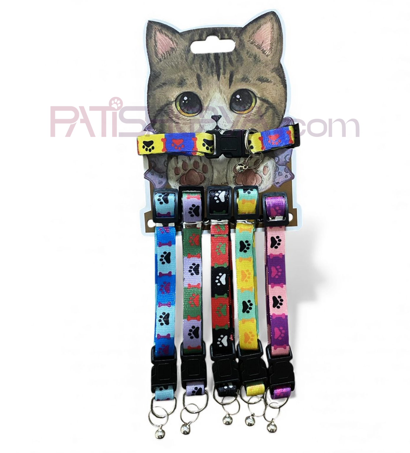 PATİSHOPYAPET VOGUE Pati Desenli Kedi Boyunluk Seti 6LI