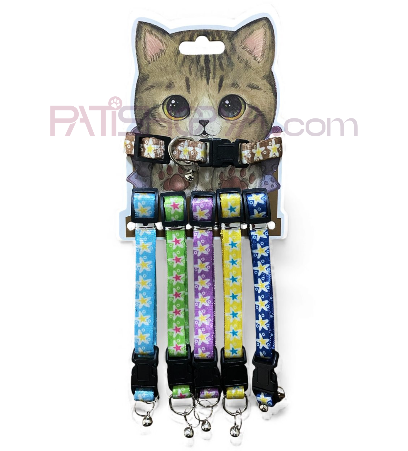 PATİSHOPYAPET VOGUE Yıldız Desenli Kedi Boyunluk Seti 6LI