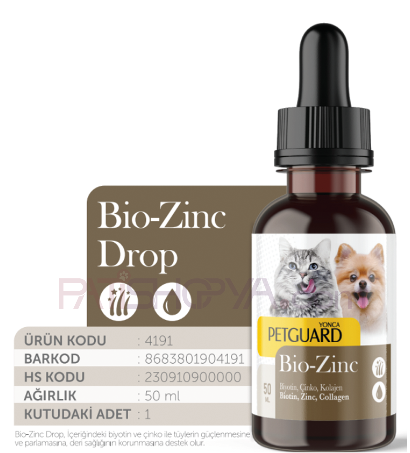 PETGUARDPETGUARD BİO-ZİNC DAMLA KEDİ KÖPEK 50ML