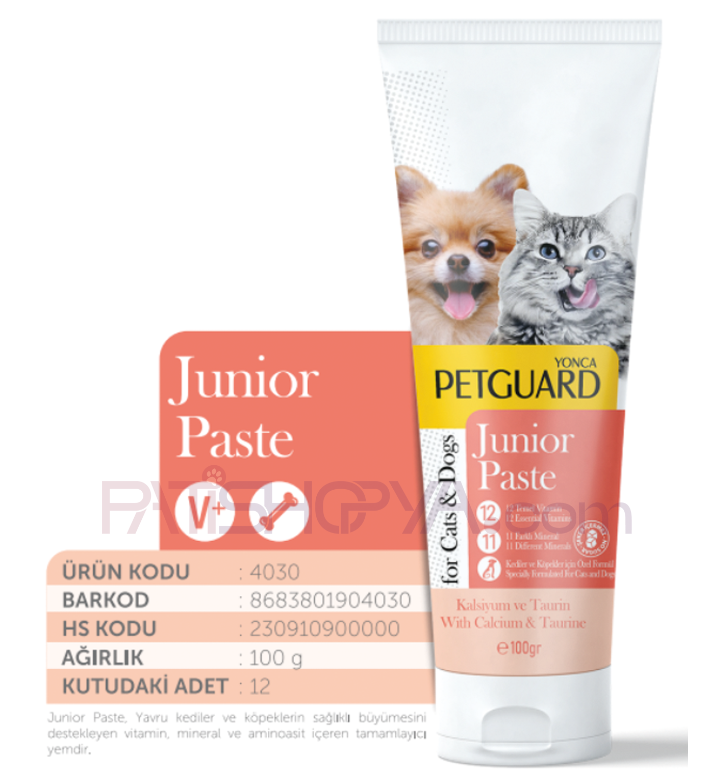 PETGUARDPETGUARD JUNİOR KEDİ KÖPEK PASTE 100GR