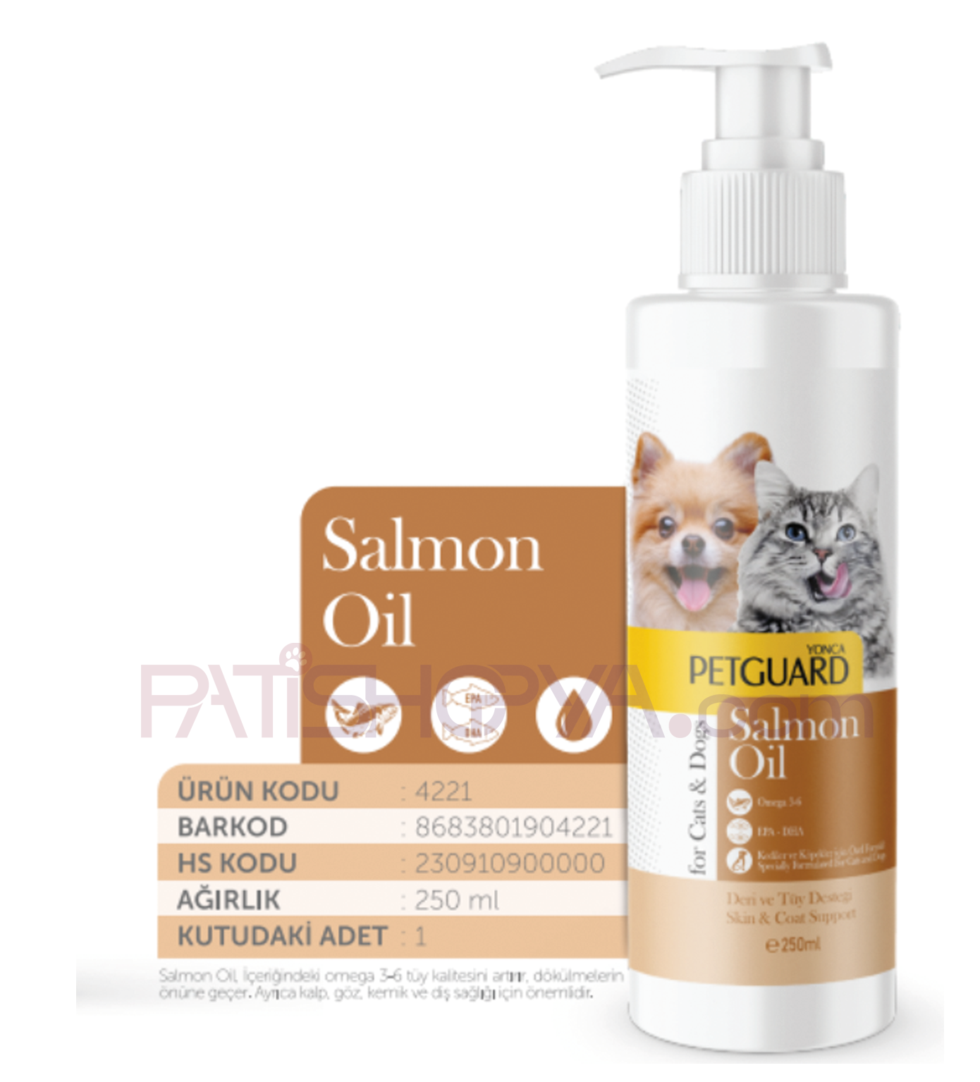 PETGUARDPETGUARD SALMON OİL KEDİ KÖPEK 250 ML
