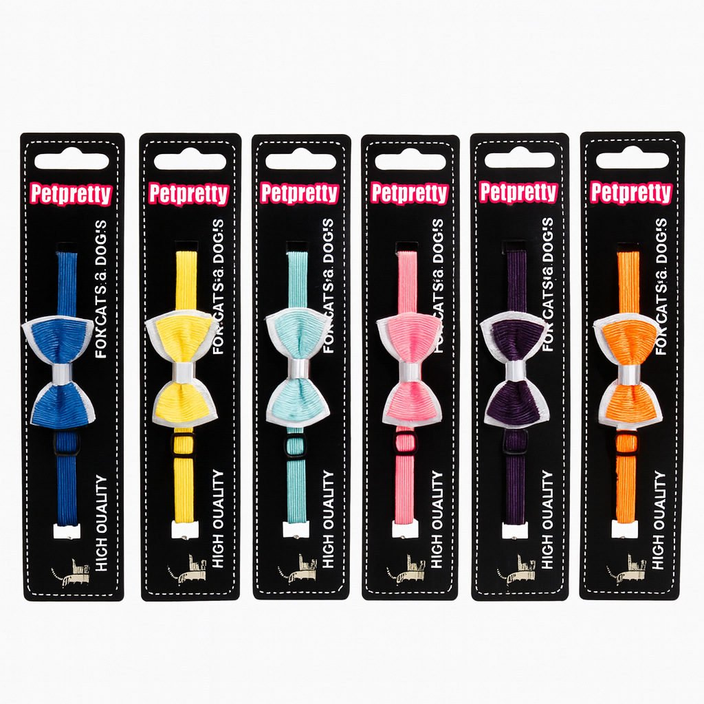 PATİSHOPYAPETPRETTY Papyonlu Evcil Hayvan Boyun Tasması (12Lİ PAKET)