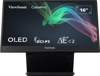 VIEWSONIC VP16-OLED PROFESYONEL MONITOR 15,6 1ms 60Hz OLED 1920x1080 FHD 400 HDMI USB TYPE C DCI-P3 PANTONE 16:9 1M:1 1.07B HOPARLOR 3 KENAR CERCEVESIZ KALIBRASYON FLICKER FREE MAVI ISIK FILTRESI TILT YUKSEKLIK AYARI ENERGY STAR EPEAT