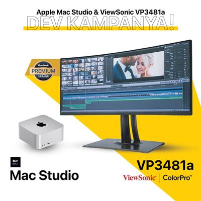 AppleApple Mac Studio ve ViewSonic VP3481a