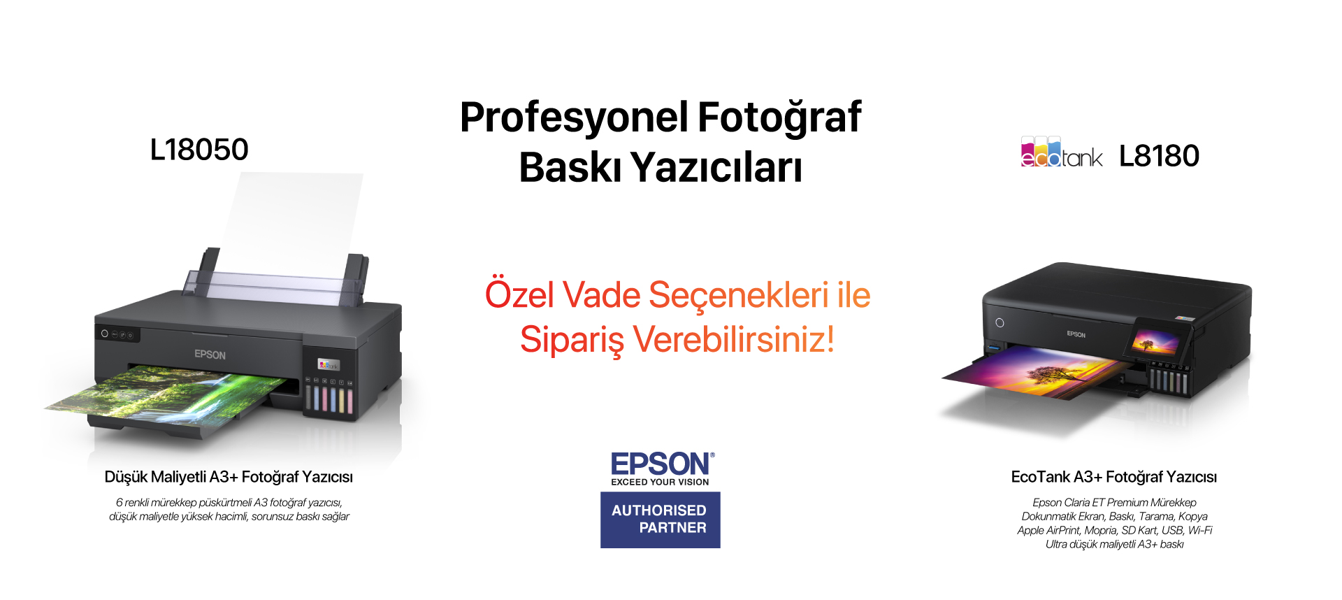 EPSON L Serisi Profesyonel A3+ Fotoğraf Yazıcıları