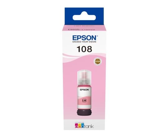 Epson108 EcoTank Açık Kırmızı (Light Magenta) Mürekkep Şişesi