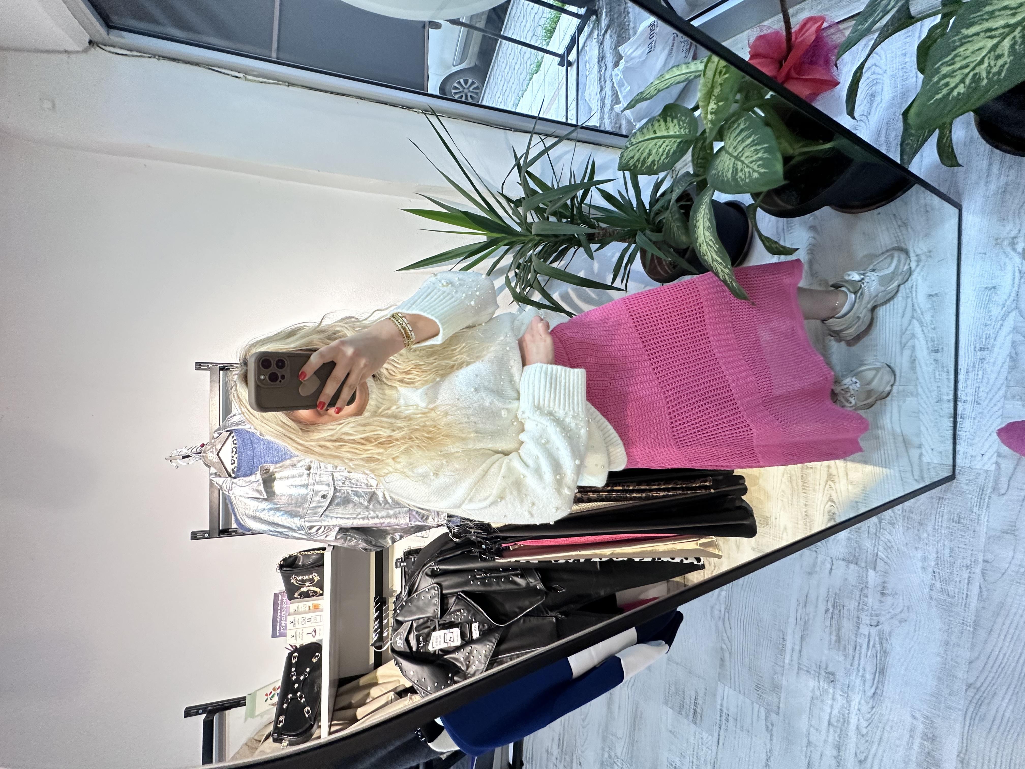 Astarlı Merserize Pembe Etek