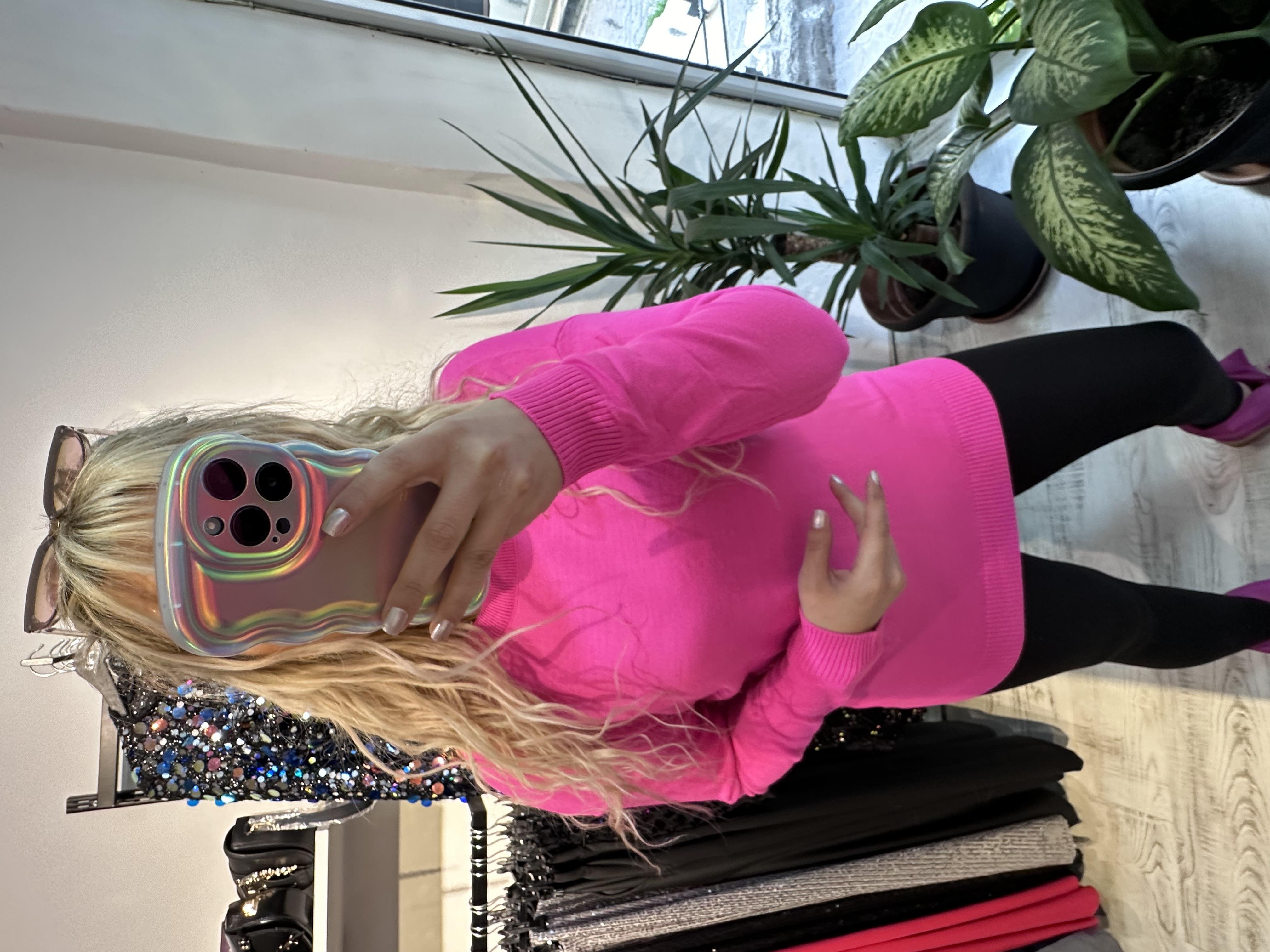 Bisiklet Yaka Pembe Triko