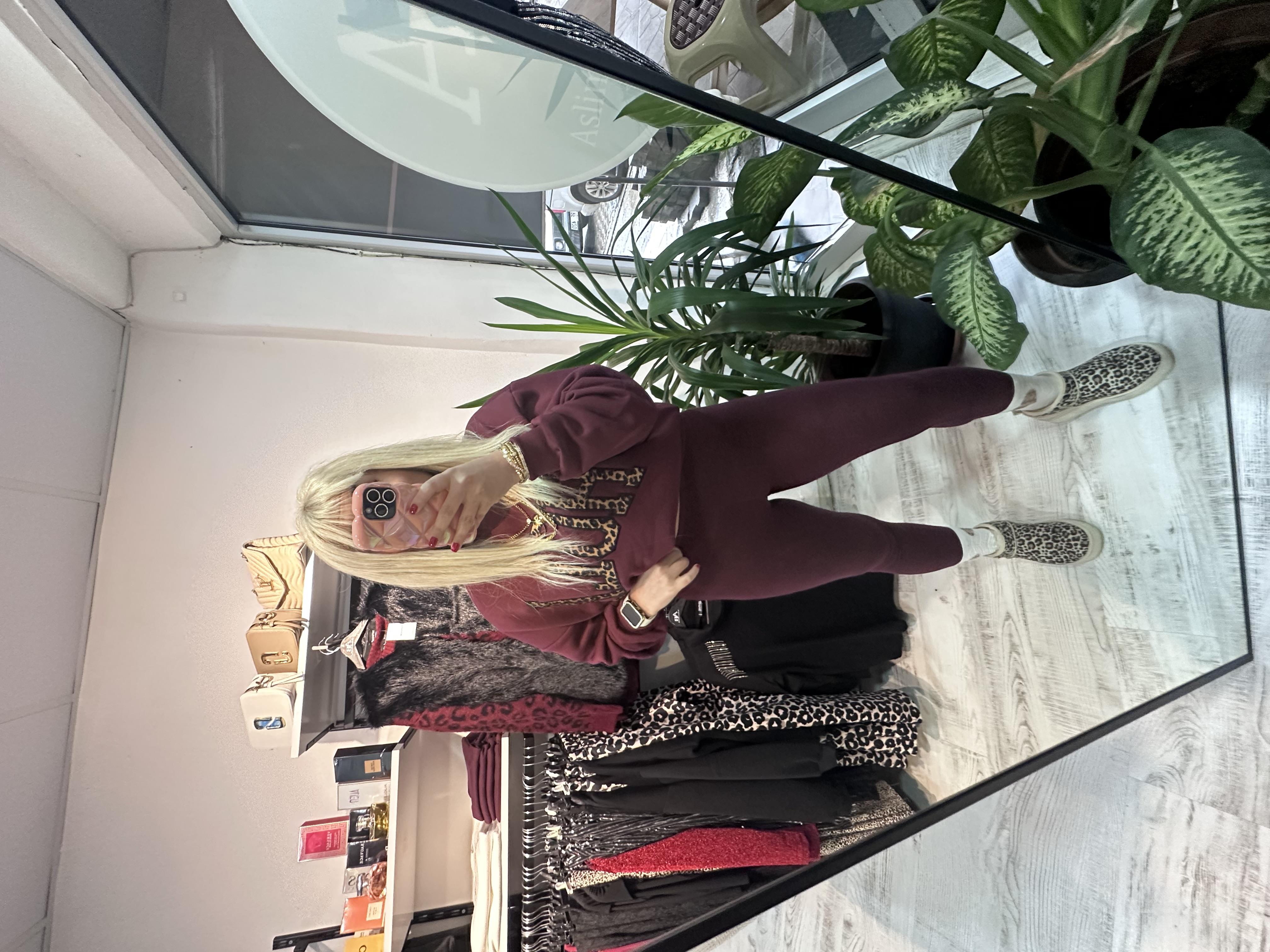 Bordo Oysho Yumoş Tayt