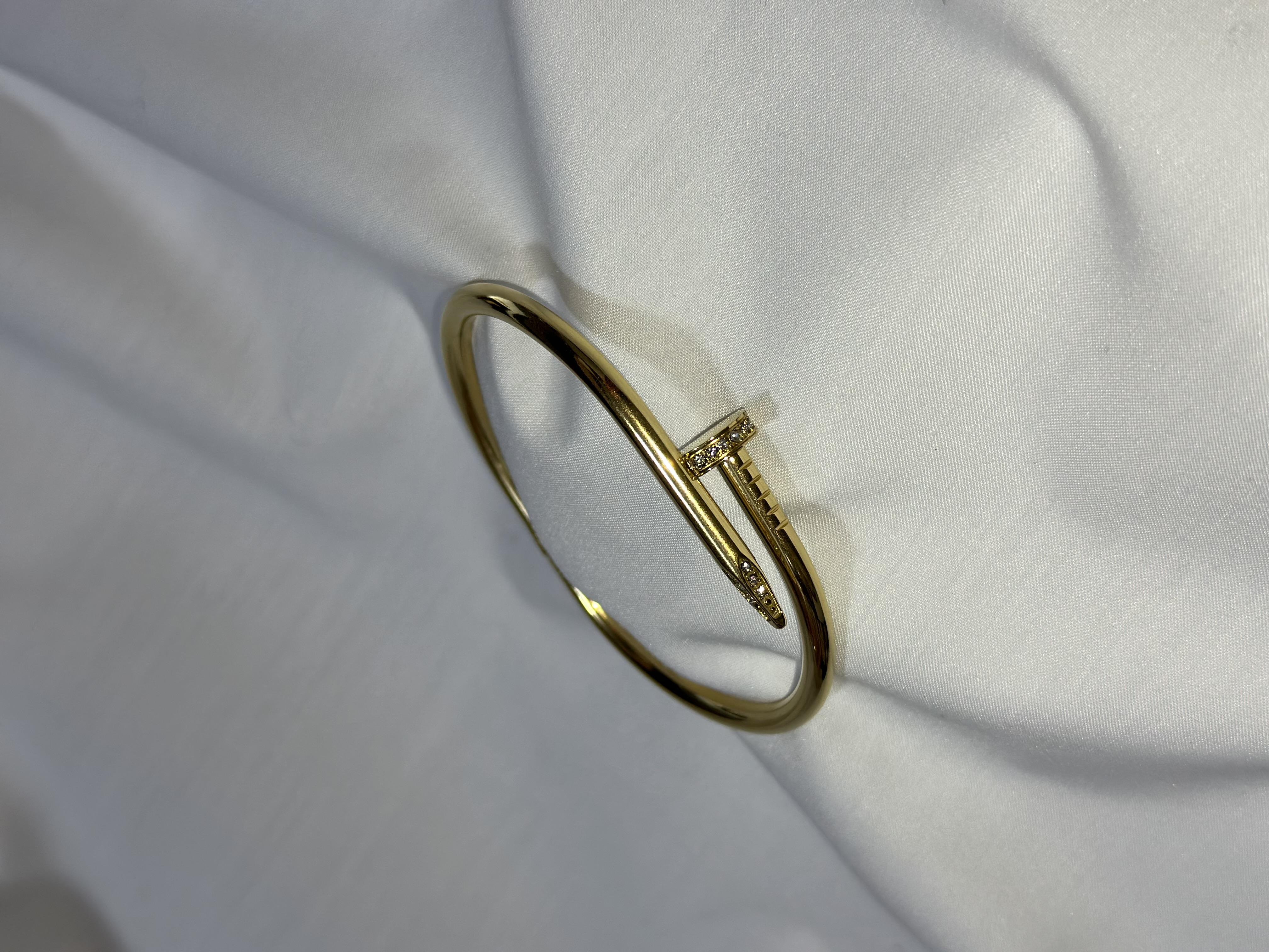 Çivi Model Gold Çelik Bileklik