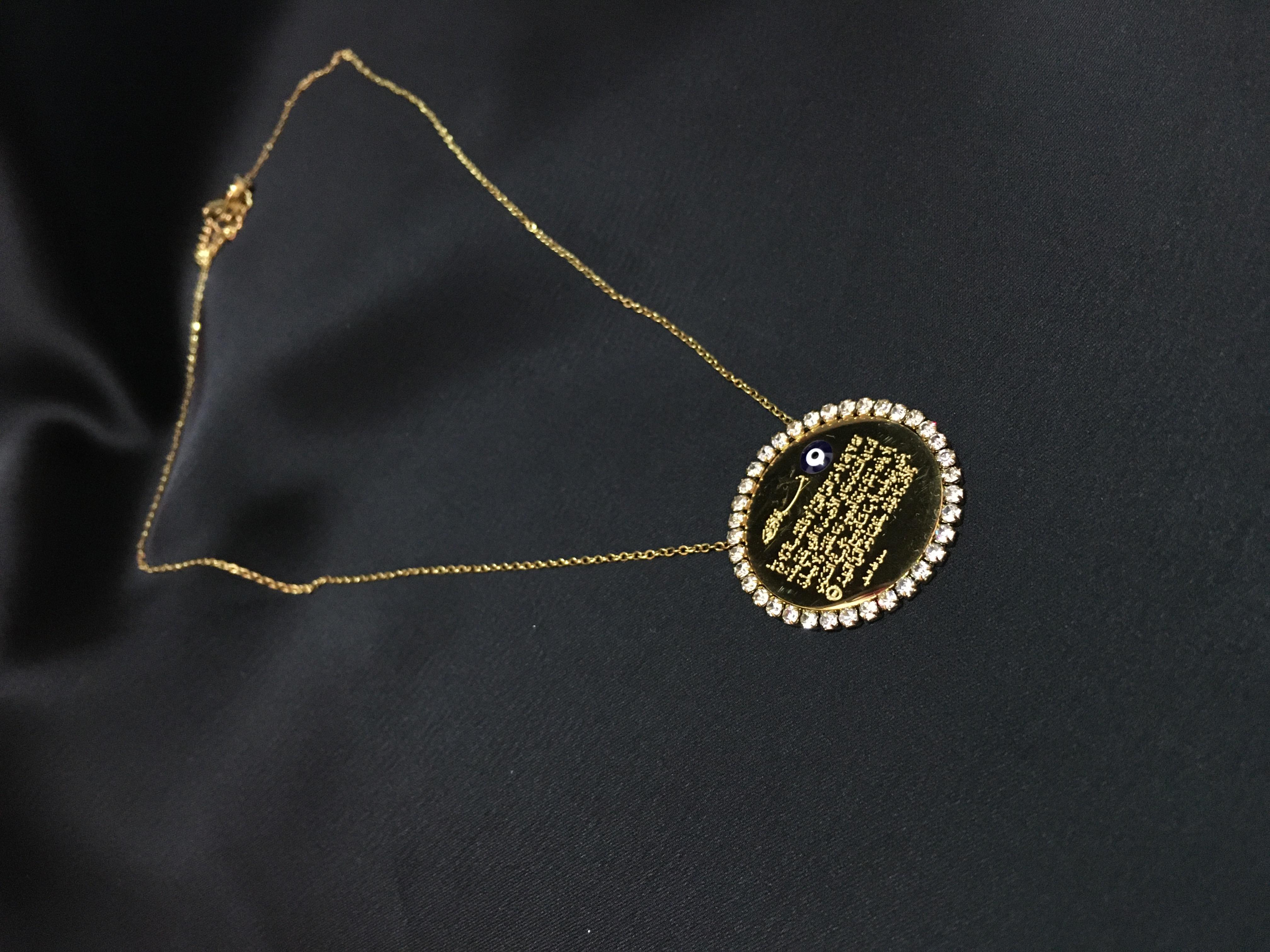 Dua Yazılı Çelik Gold Kolye