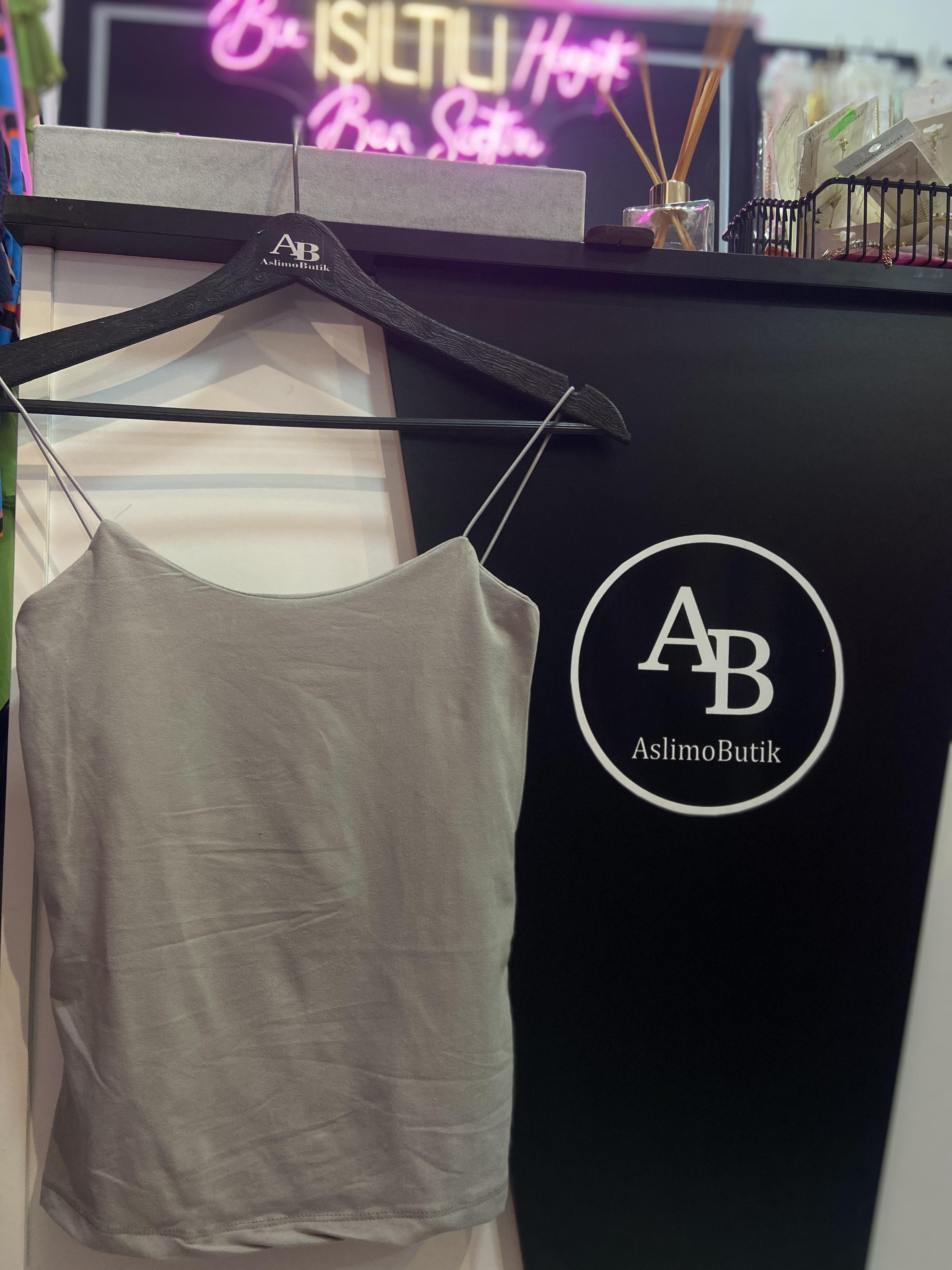 İp Askılı Gri Atlet