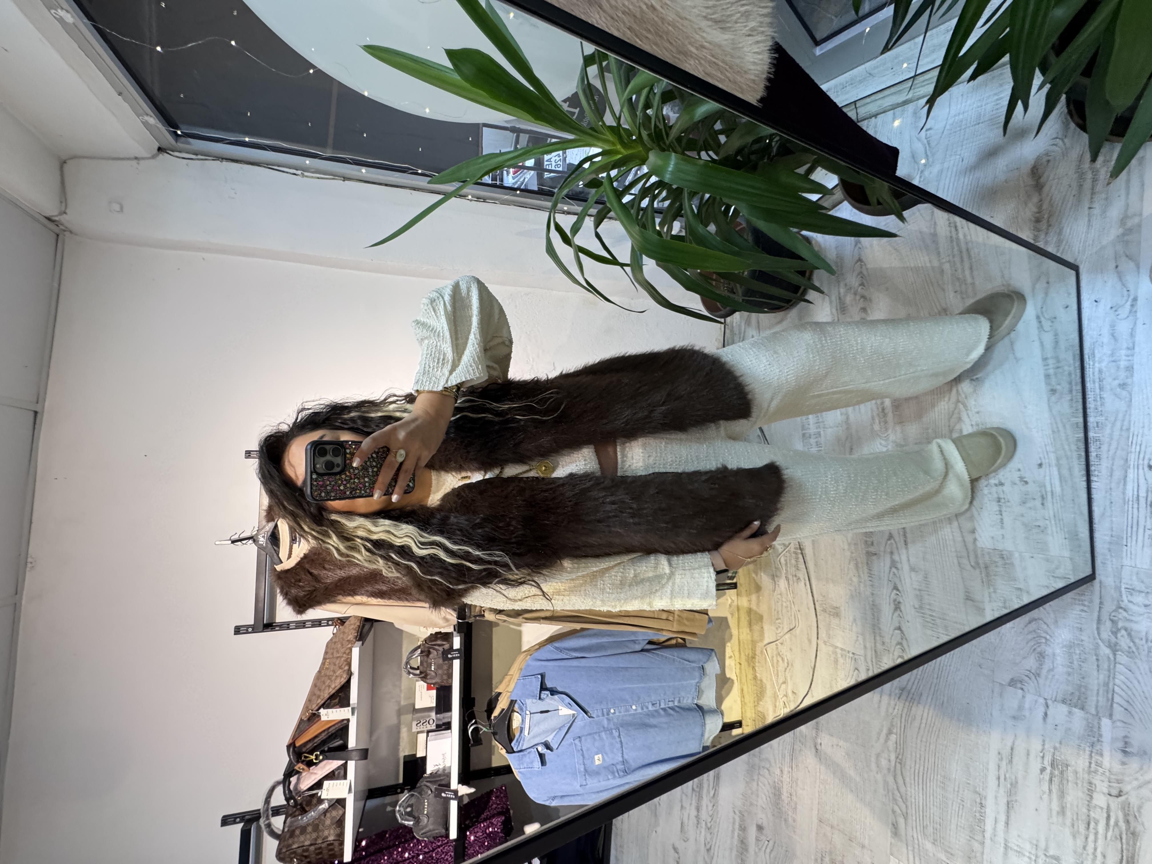 Kahverengi Kürk Yelek