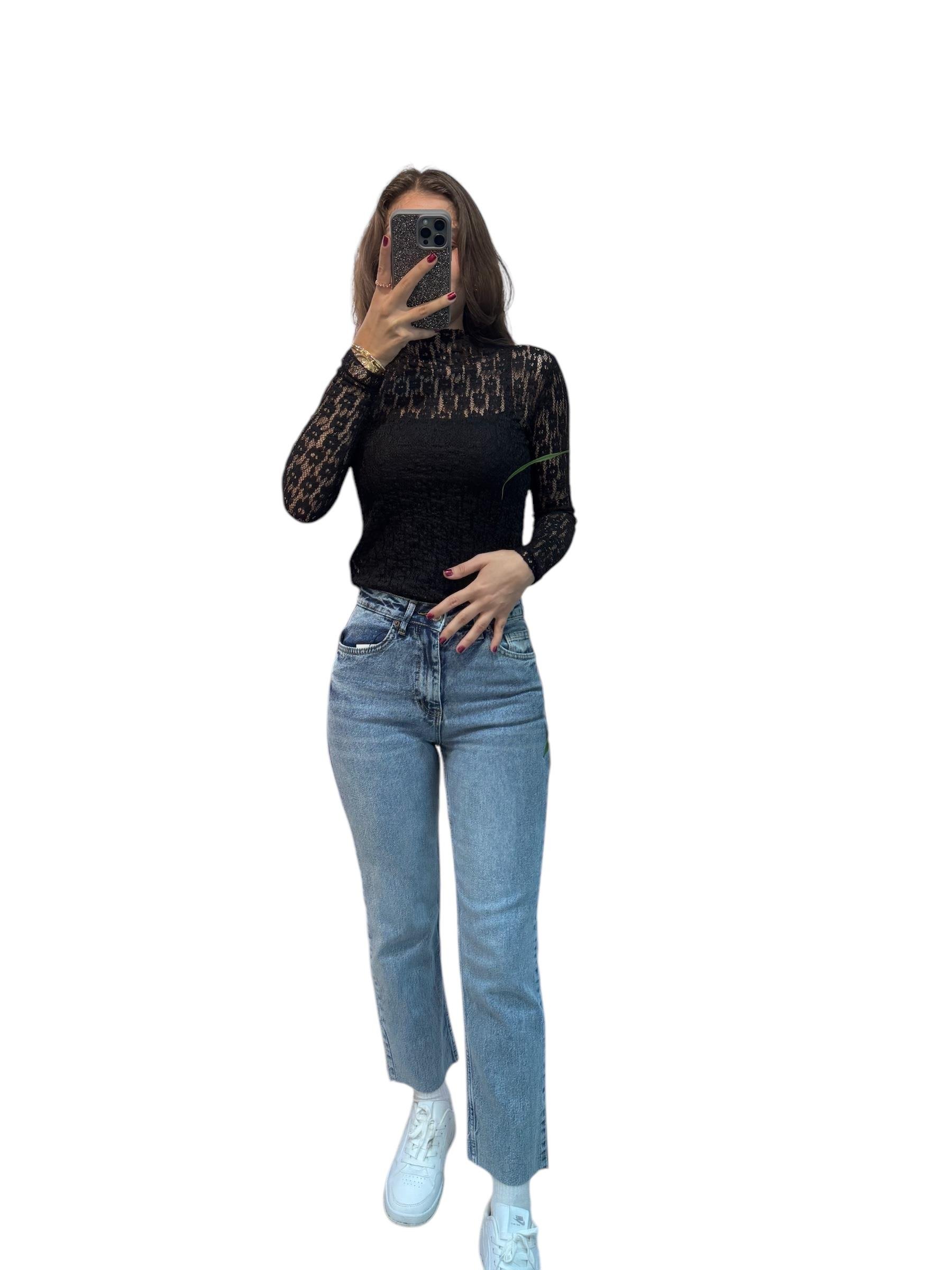 Marka Model Likralı Mavi Mom Jean