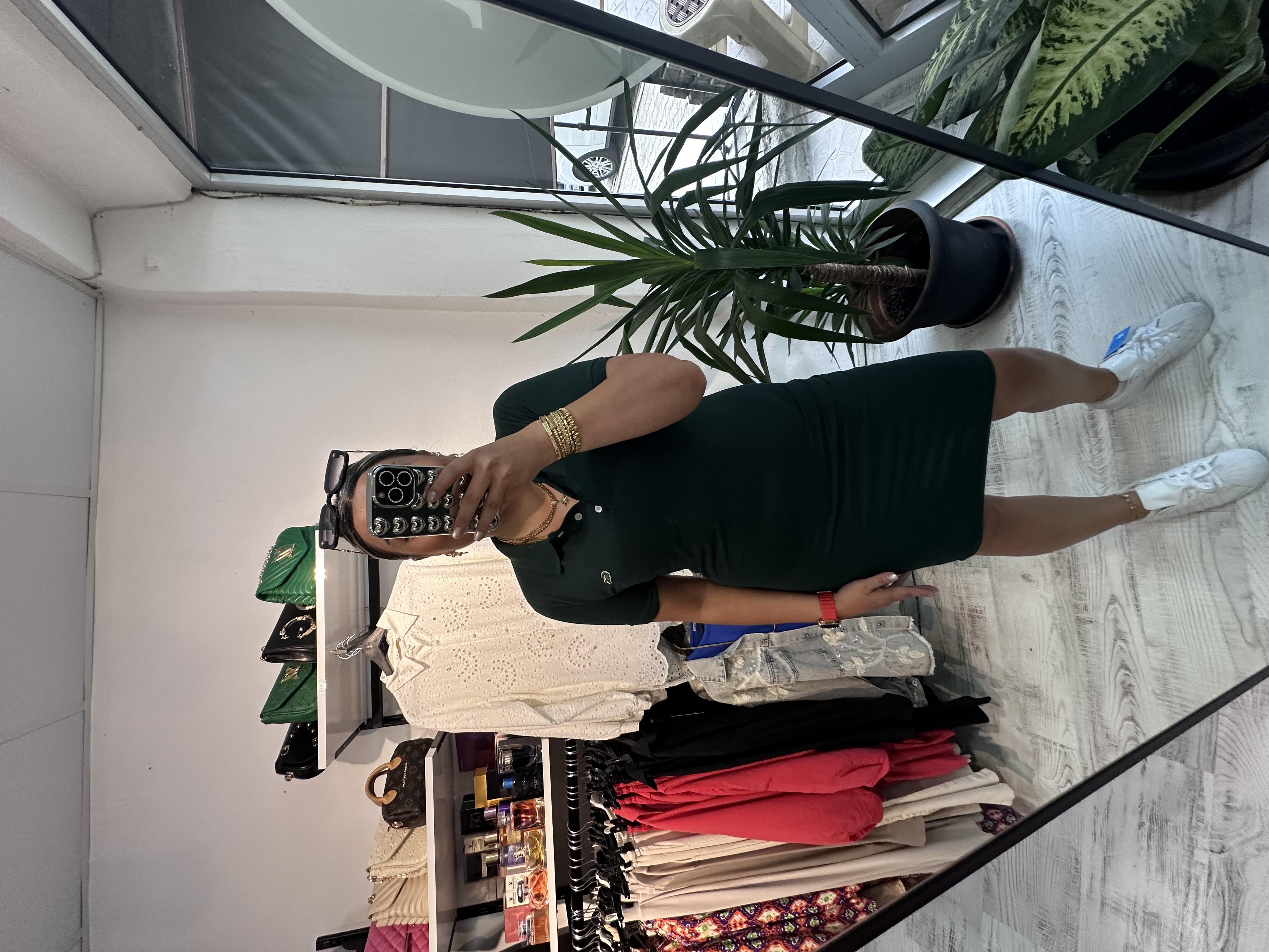 Marka Model Polo Yaka Yeşil Elbise