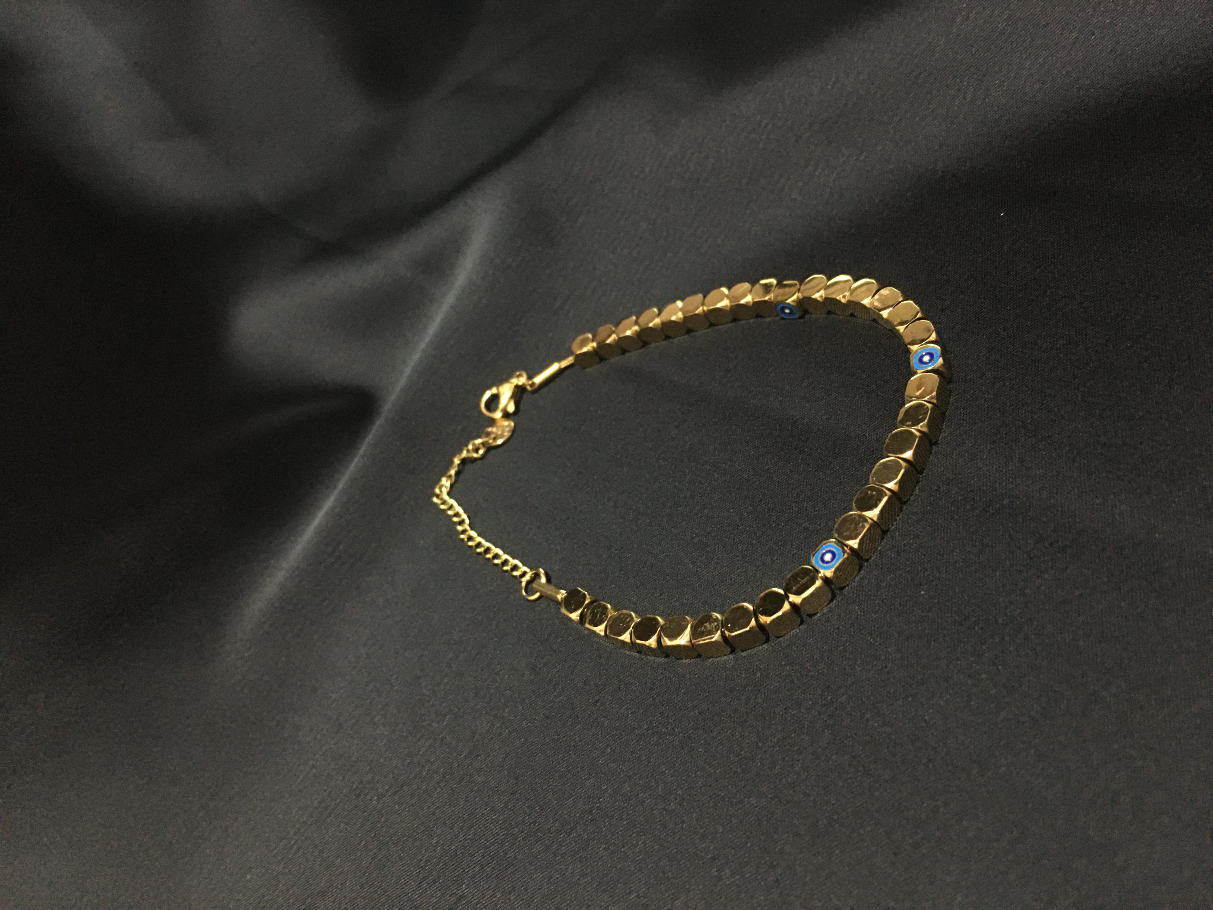 Nazar Boncuklu Dorika Çelik Bİleklik