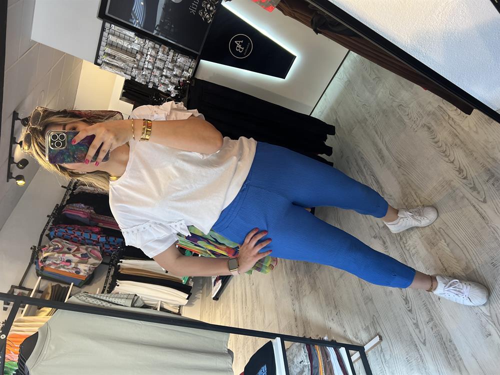 Orijinal marka goffre kumaş pantolon 