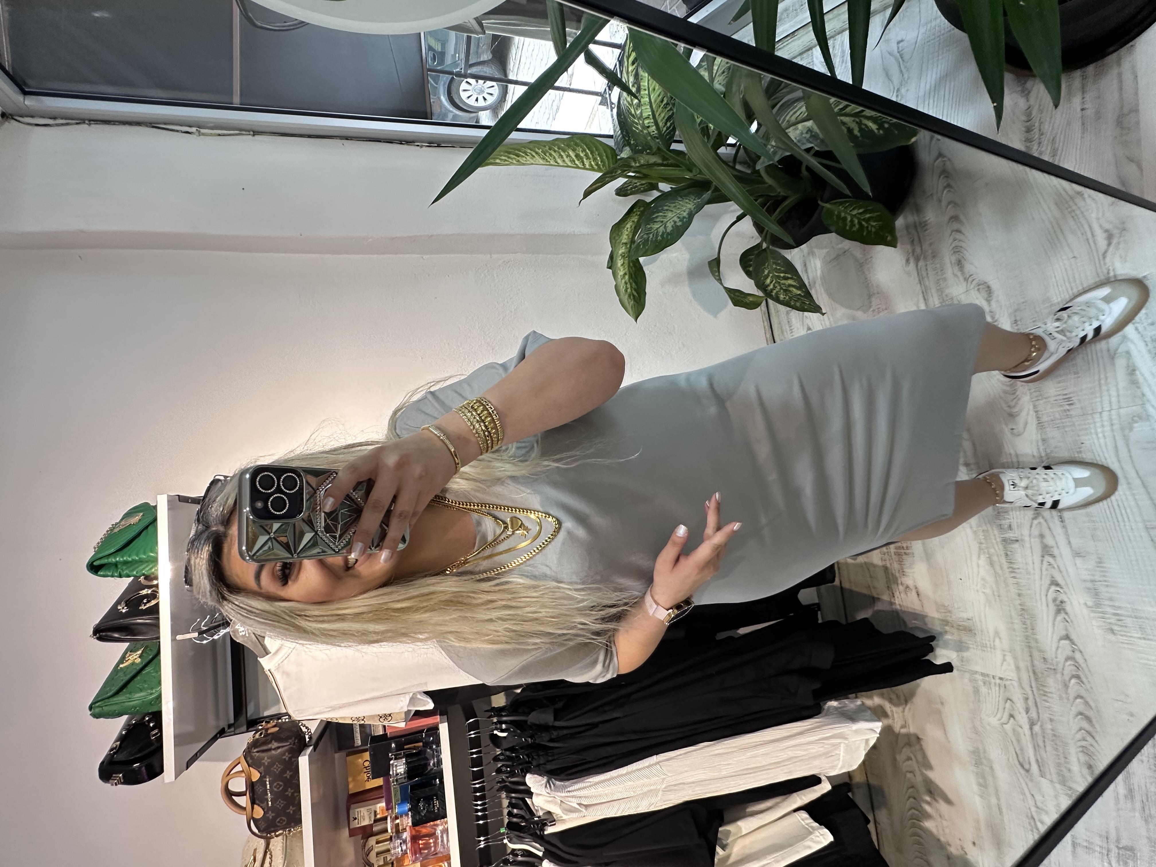 Oysho Kumaş Gri Elbise