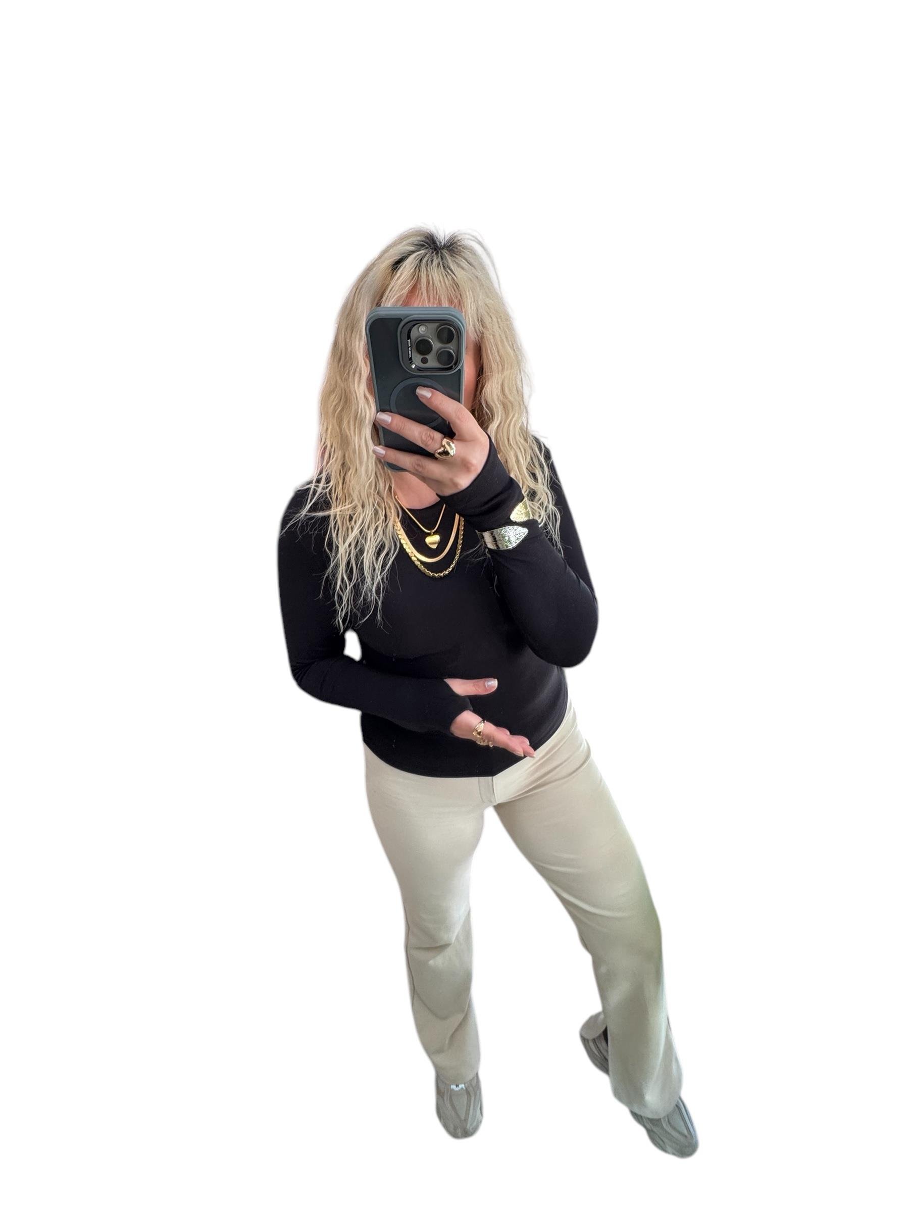 Parmak Geçirmeli Siyah Oys Bady