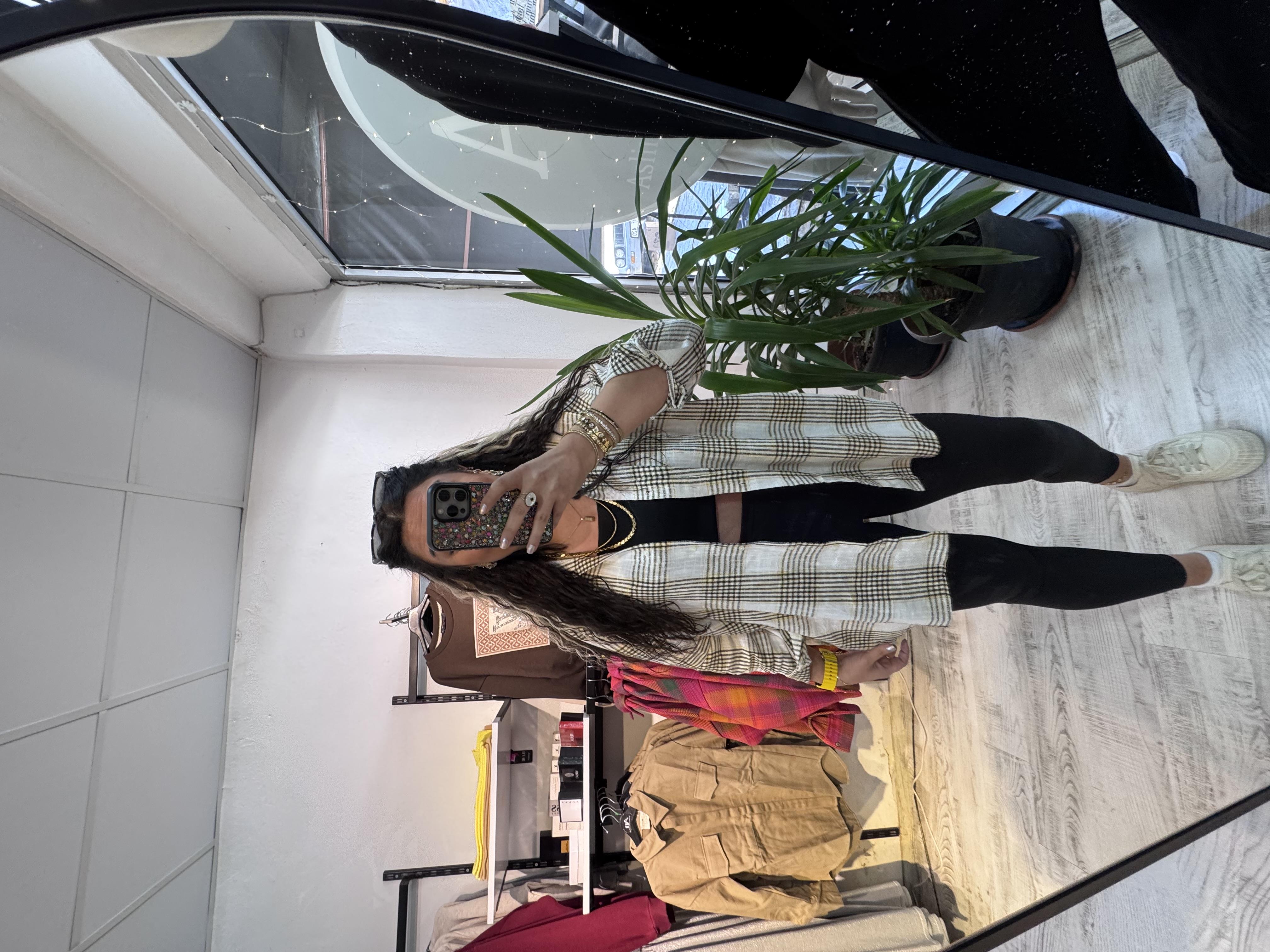 Sarı Siyah Kareli Ekose Gömlek