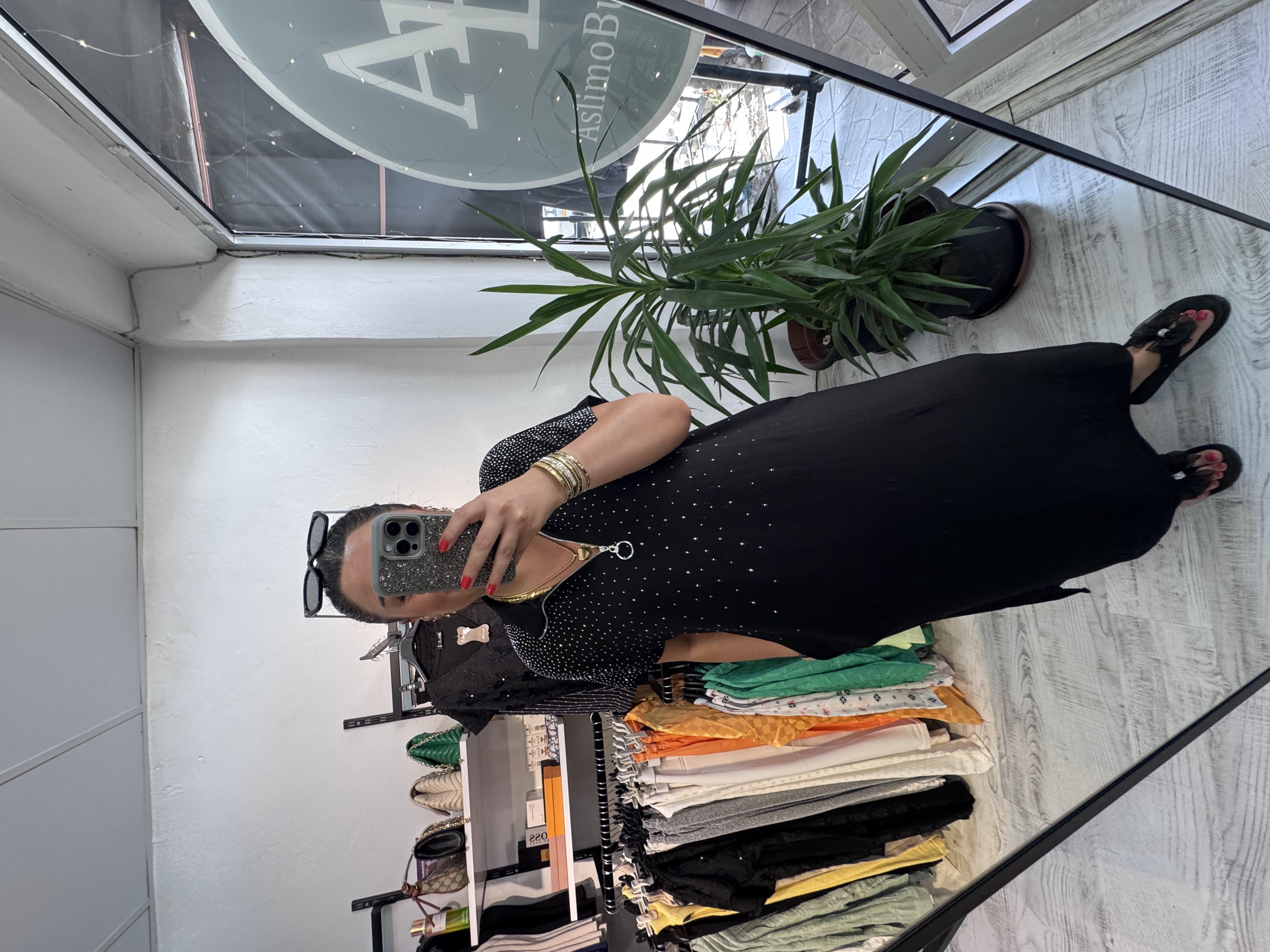 Taş Detay Modal Kumaş Sweat Elbise