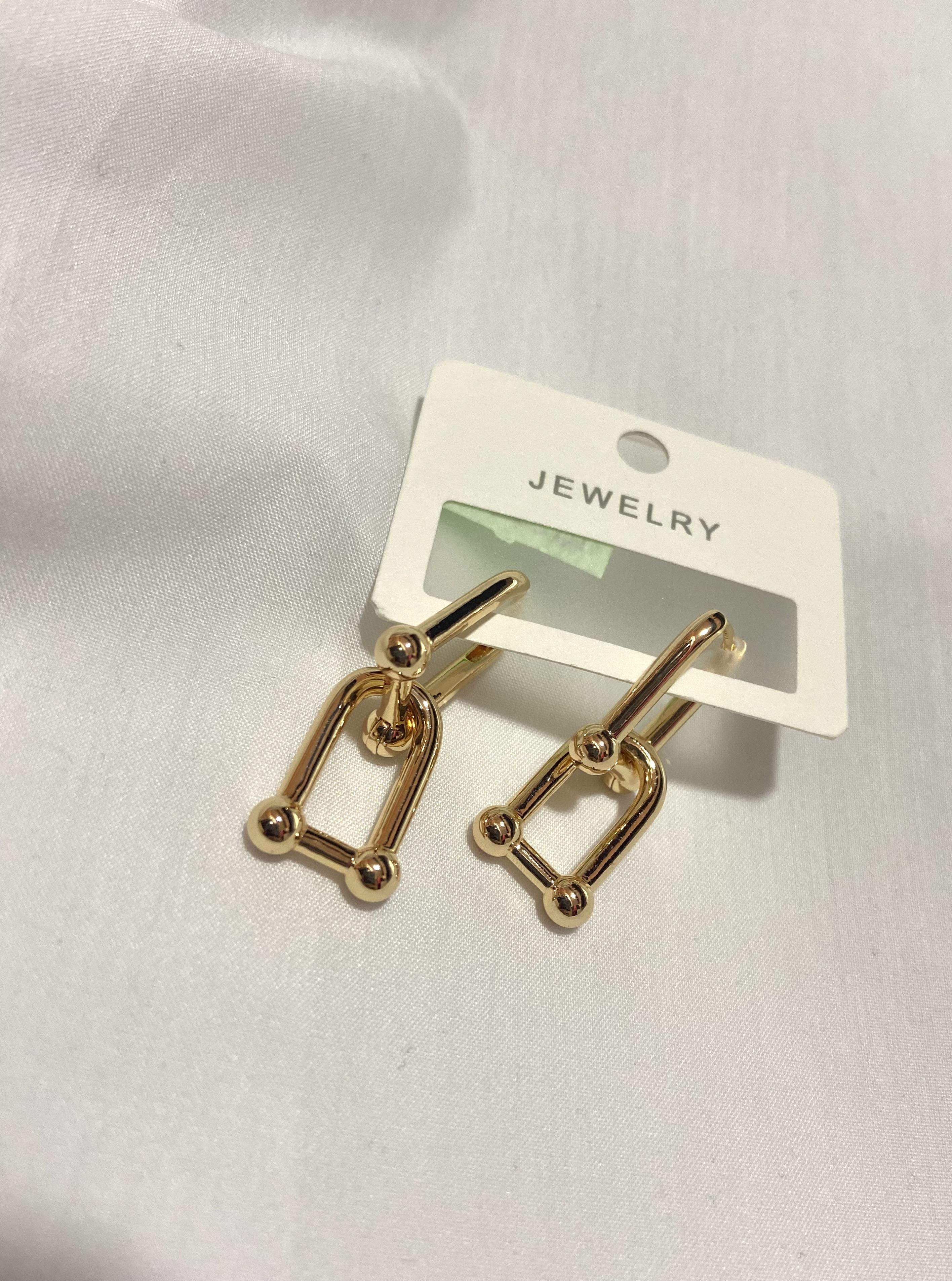 Tiffany Gold Çelik Küpe