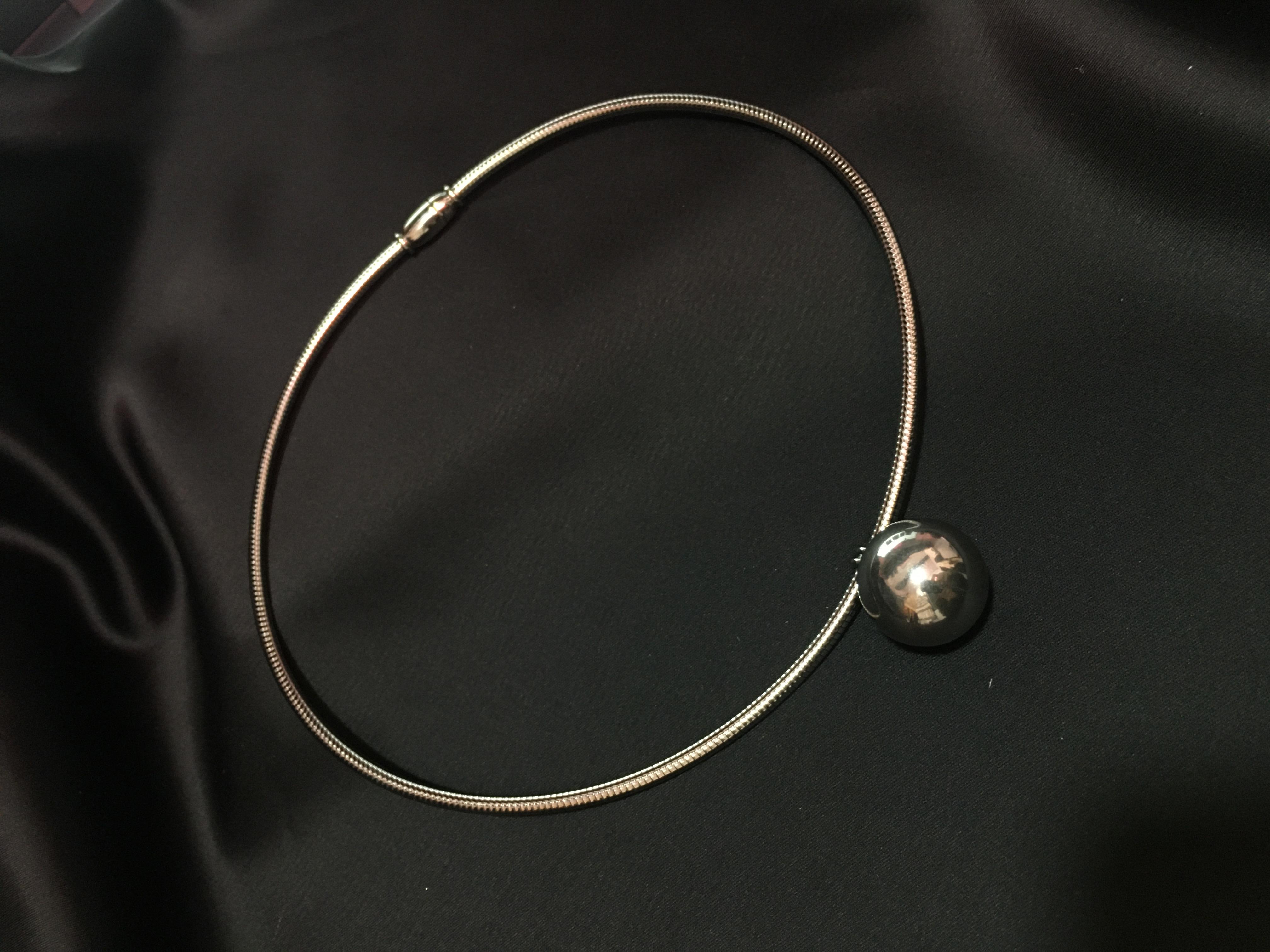 Top Gümüş Çelik Kolye