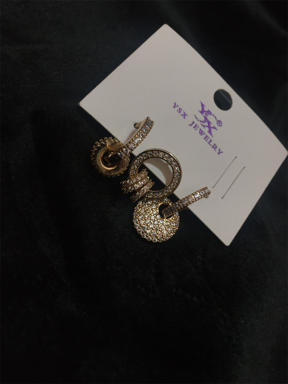 Üçlü Çelik Gold Küpe 