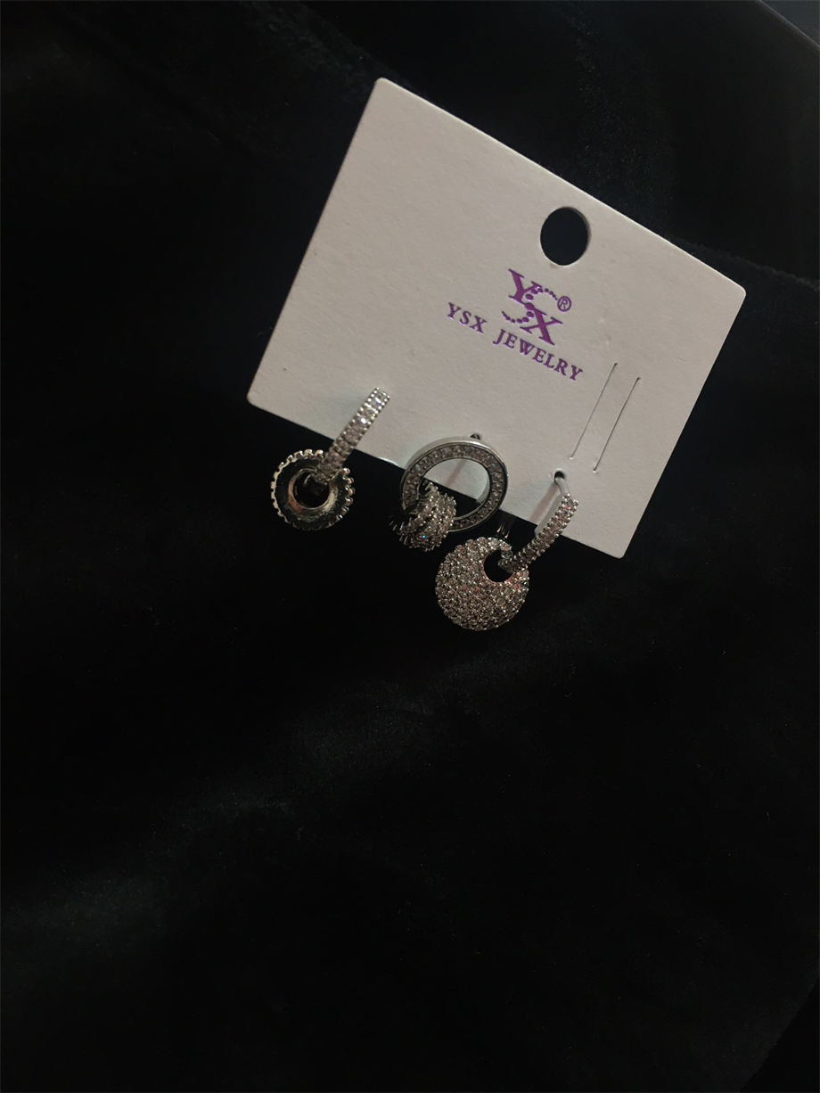 Üçlü Çelik Gümüş Küpe 