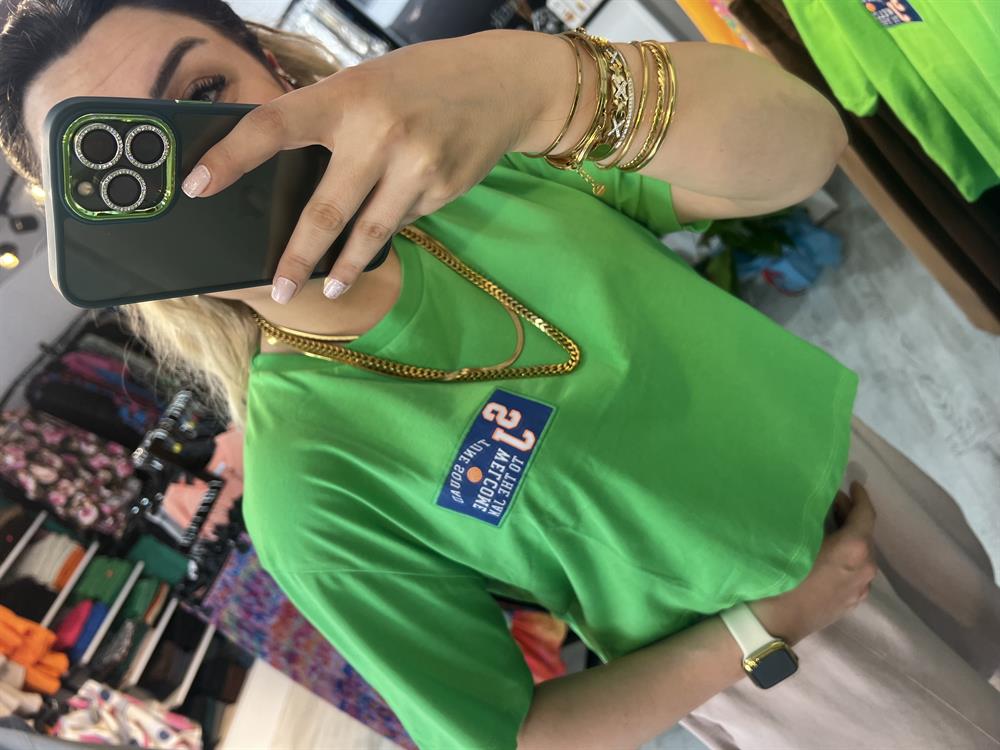 yeşil crop tshirt