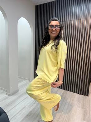 Taş Detaylı Marka Model Sarı Takım