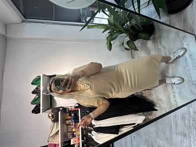 Goffre Kumaş Taş Elbise