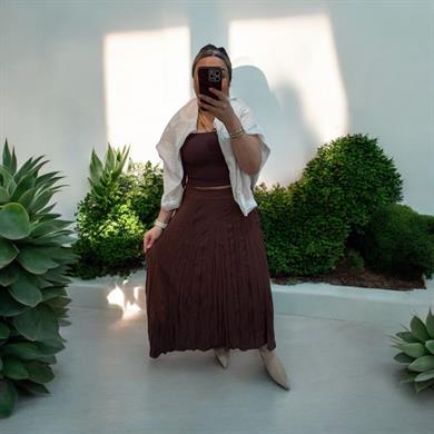 Kahverengi Kraş Etek