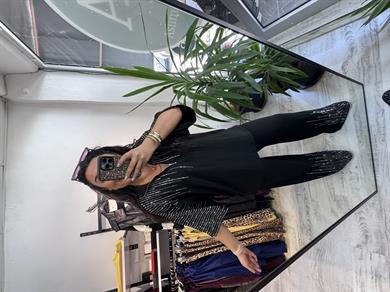 Taşlı Fermuar Detaylı Takım 