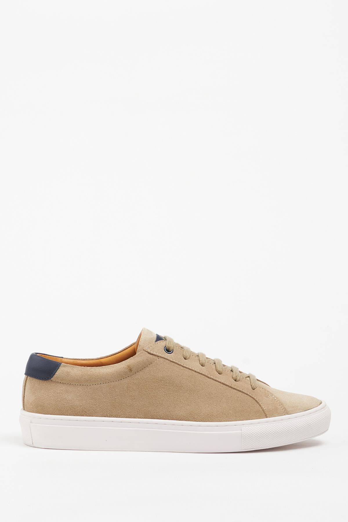 BİLBAO Hakiki Deri Bej Süet Erkek Sneaker Kauçuk Taban Ayakkabı