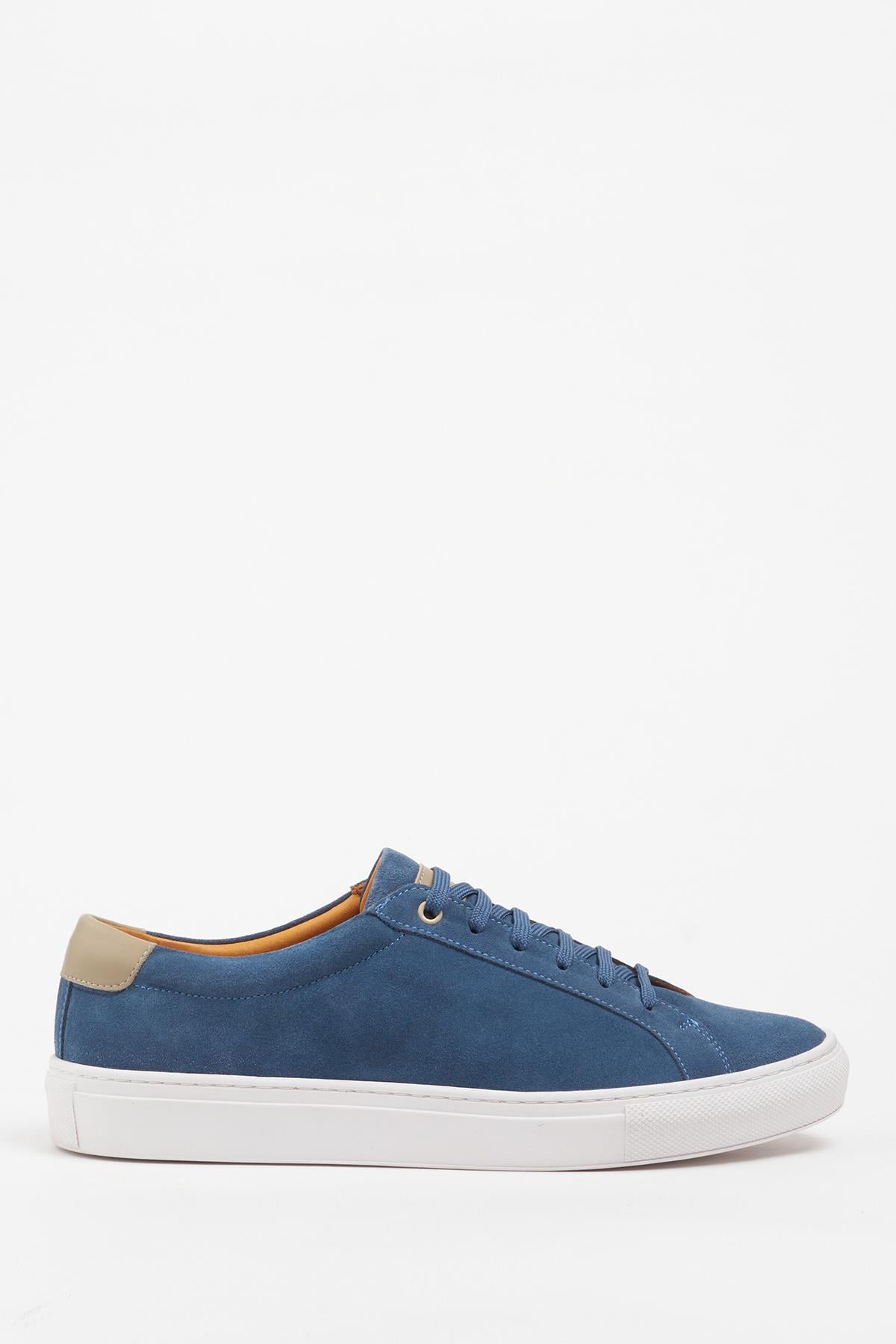 BİLBAO Hakiki Deri İndigo Mavi Süet Erkek Sneaker Kauçuk Taban Ayakkabı