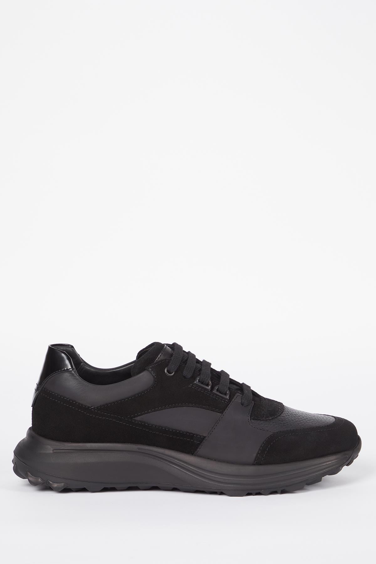 TİRAN Hakiki Deri Siyah Süet Siyah Antik Eva Hazır Taban Sneaker